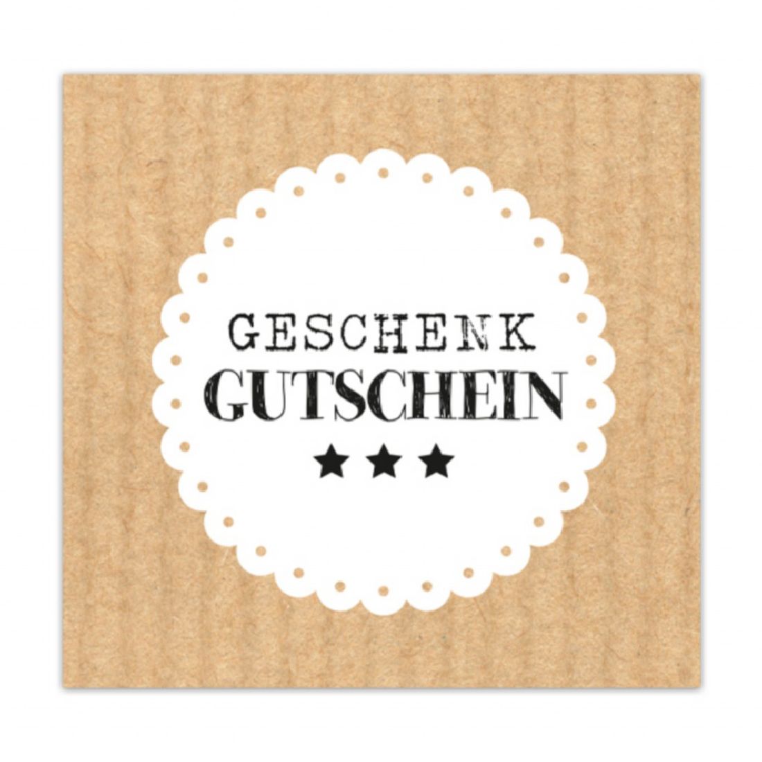 Gutschein GESCHENK GUTSCHEIN Present 12x12cm  inkl.Umschlag