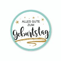Aufkleber ALLES GUTE ZUM GEBURTSTAG 100 Stück - Box
