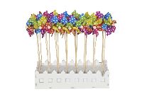 Windmühle am Stab BUNT GEPUNKTET 681156 Ø9xH28cm  Windrad