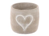 Topf Heartbeat GRAU-WEISS 776400076 Ø12x10,5cm Zement