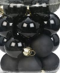 Glaskugel / Christbaumkugel 12115 schwarz  opal + matt 30mm   nachhaltige Verpackung