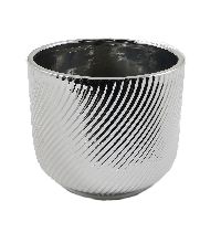 Kübel Luna silber glasiert  59841 10x9cm  Dolomit