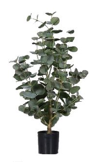 Eukalyptus im Topf mit schwarzem Kunststofftopf 60cm Kunstpflanze 57488