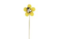 Stecker Biene Maja GELB 23061311 Ø3cm Filzblüte mit Holzbiene